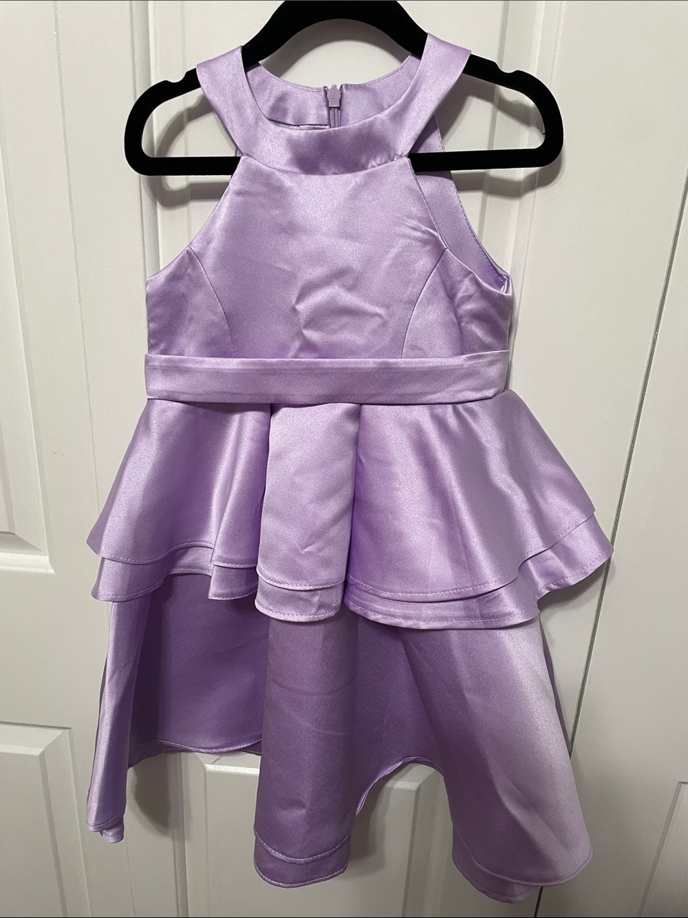 Lilac Satin Party Dress for Girls